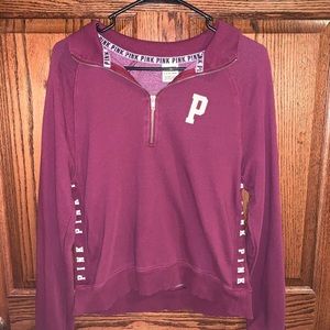 pink half zip